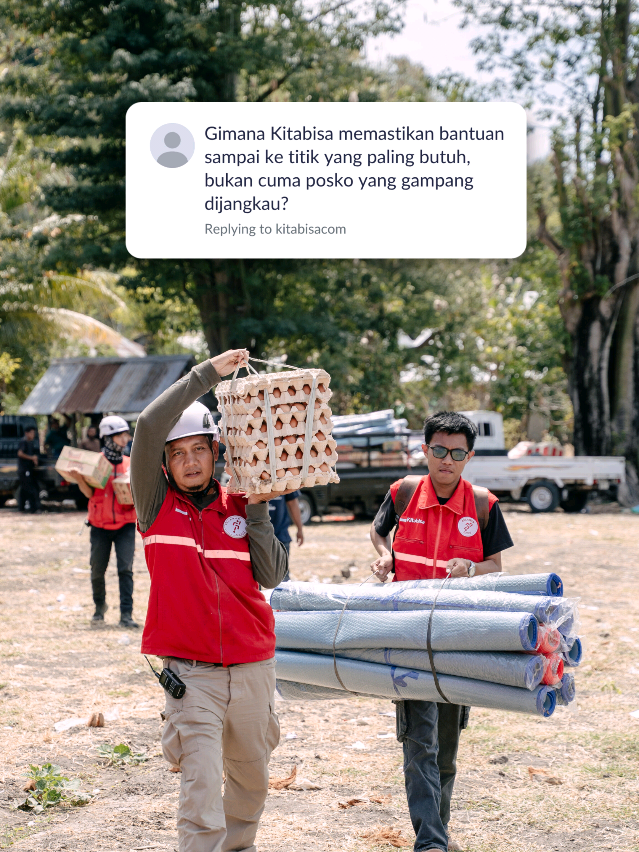 Kebutuhan di setiap titik bencana bisa berbeda, bahkan berubah dari hari ke hari. Untuk memastikan bantuan yang disalurkan tepat sesuai kebutuhan, tim Kitabisa melakukan proses verifikasi berlapis. Mulai dari peninjauan data bersama BPBD dan relawan lokal, hingga konfirmasi dengan Kepala Desa dan/atau Kepala Dusun. Lalu, bagaimana prosesnya hingga bantuan benar-benar sampai ke titik yang membutuhkan? Fahri Amirullah, Direktur Operasional Kitabisa, akan menjelaskan lebih detail mengenai proses penyaluran donasi. Menanggapi hal ini, apa lagi yang ingin teman-teman ketahui terkait keadaan pascabencana di Flores-NTT? Silahkan tuangkan di komentar, ya! 💙