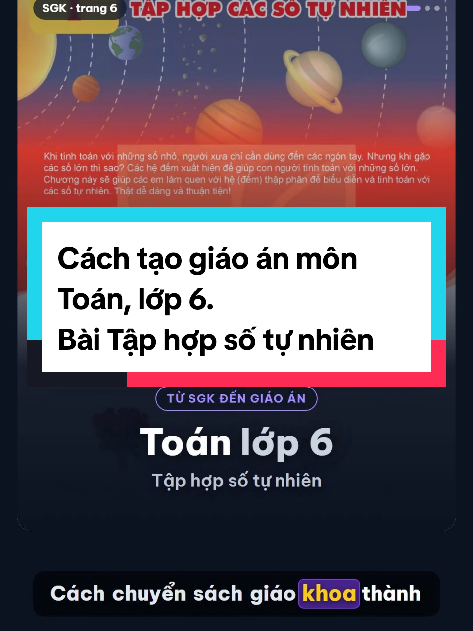 Cách tạo giáo án môn Toán, lớp 6. Bài Tập hợp số tự nhiên. #huongdanai ##AIforTeachers #aingay #soangiaoan #aichogiaovien 
