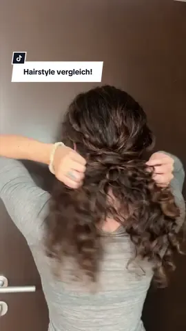 Was findet ihr besser?🥰 #frisur #locken #glatt #hairhack 