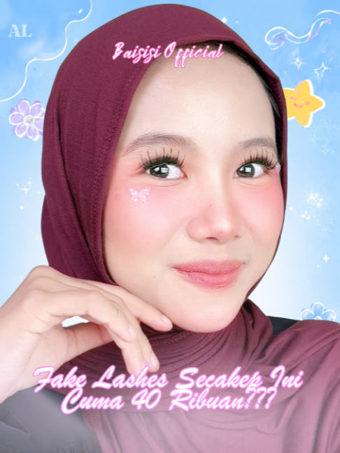 Fake lashes secakep ini cuma 40 ribuan??? #baisisi #lashestutorial #baisisibulumata #eyelashlook