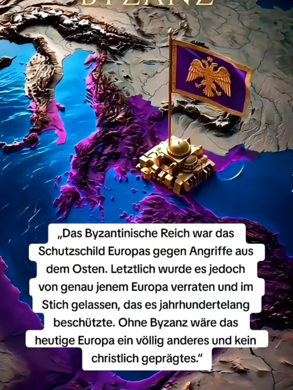 Das Byzantinische Reich. 🏛️☦️🇬🇷.„Das Byzantinische Reich war der Schutzschild Europas gegen Angriffe aus dem Osten. Doch am Ende wurde es von dem Europa verraten, das es jahrhundertelang verteidigte. Ohne Byzanz wäre Europa heute nicht christlich.“ #byzanz #geschichte #griechenland #mittelalter  #griechischegeschichte 