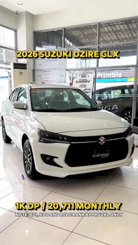 SASAKYAN NA NAPAKATIPID SA GAS 🔥 2026 SUZUKI DZIRE GLX 🚗✨ ✅1K DP Only (Based on BPI, BDO and RCBC Bank Approval) ✅20,711 Monthly for 5yrs. Inquire ➡️ Apply ➡️ Approve ➡️ Release ‼️ For inquiries and fast applications: 👤 Jonh Carlo Victoria 📱 09468045821 (Viber Ready) 📍 Suzuki Auto Kalookan #dzirehybridphilippines #suzukiphilippines #fuelefficient #fypシ゚viral #suzukidzireph 