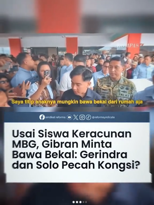 dengan adanya kasus MBG wakil presiden RI Gibran menyatakan bahwa para siswa wajib membawa bekal sendiri dari rumah. apakah ini pecah kongsi ?! #beranda #lewatberanda #story #jjtipis #fypage 