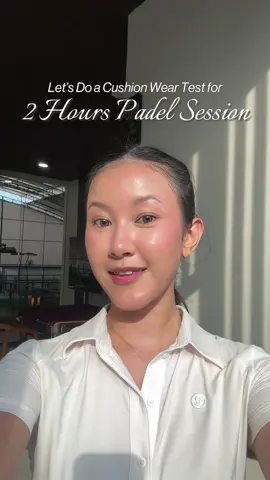 main padel 2 jam smp keringetan banget, tapi complexion gak geser samsek🤓👍🏻 dari sekian banyak cushion/foundation yang aku punya, ini salah satu yang paling tahan buat dipakai olahraga. 10/10 dehhh buat cushion timephoria yang ini😮‍💨 #weartest #cushion #padel 