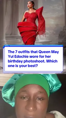 The 7 outfits that Queen May Yul Edochie wore for her birthday photoshoot. Which one is your best?