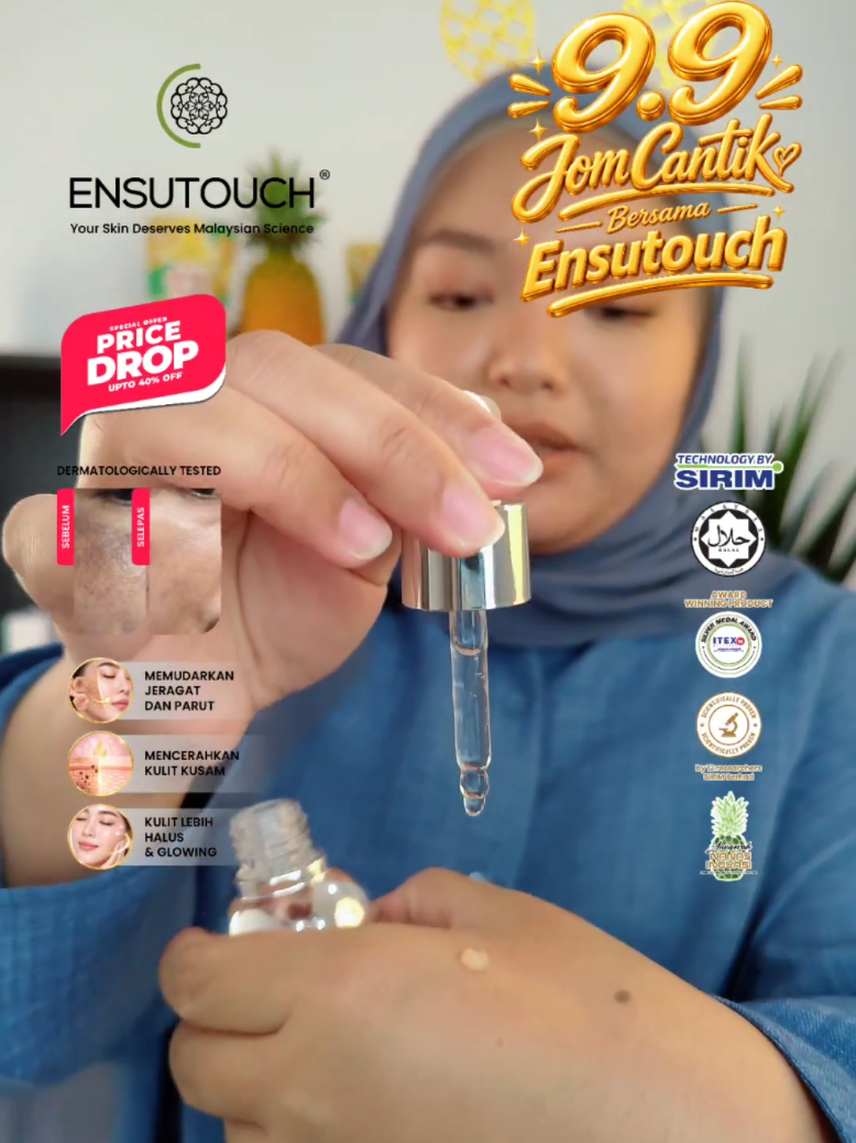 Texture yang ringan, mudah meresap! #ensutouchskincare #bromelainenzyme #livehighlights #safepregnancy 
