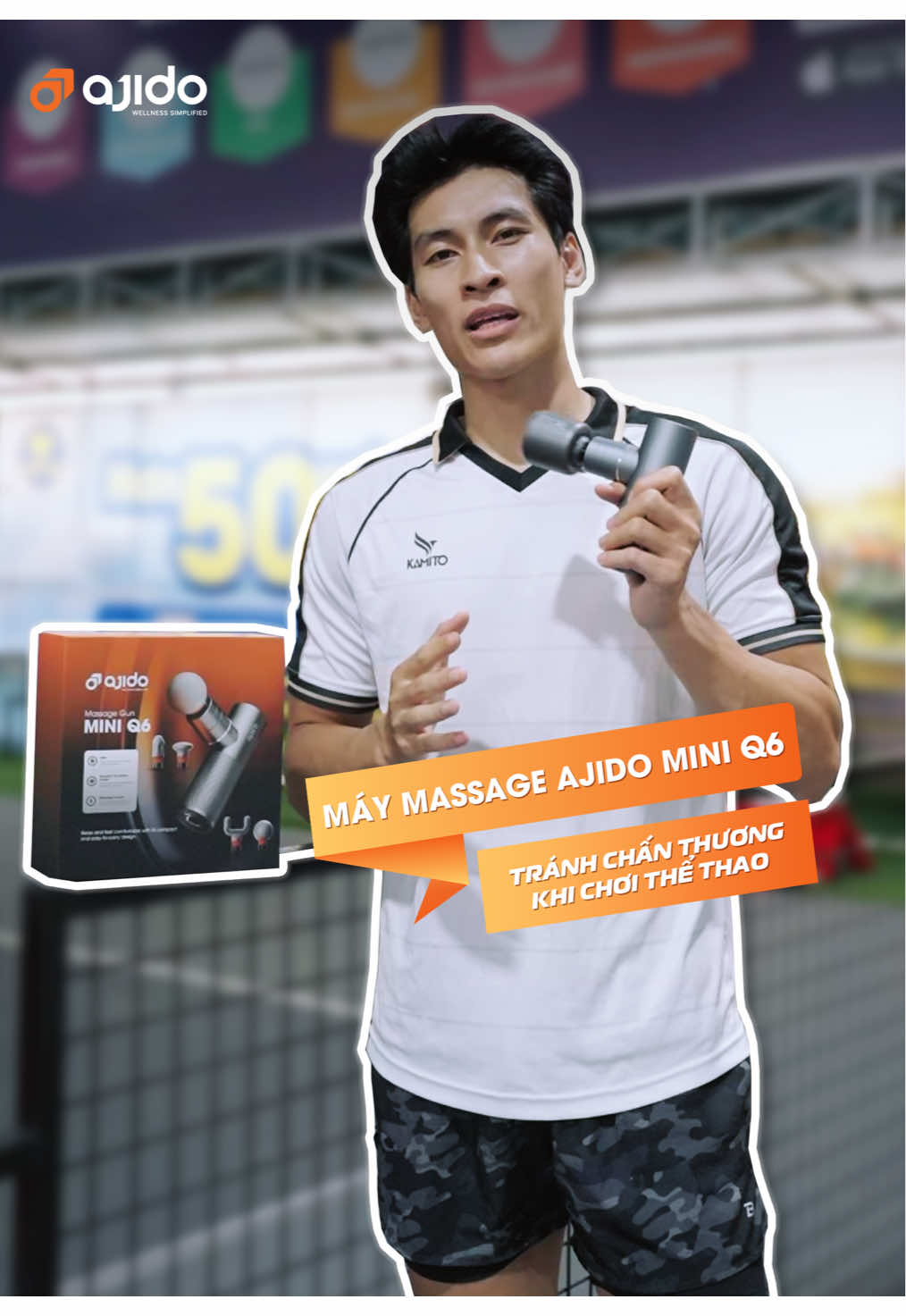 Máy massasge Ajido Mini Q6 - Hạn chế chấn thương cho người chơi thể thao #Ajido #gianco #maymassage #gianco 