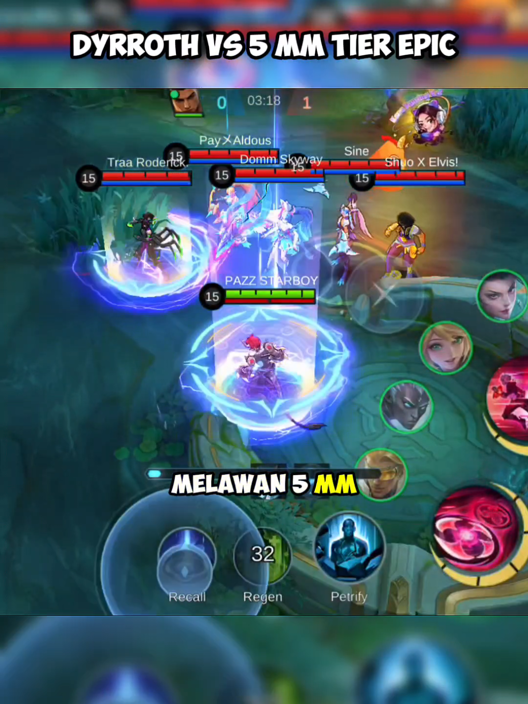 DYRROTH VS 5 MM TIER EPIC☠️🔥 #MLBB10TH #ALLINMLBB #MLBB #mobilelegends #mlbbcreatorcamp 