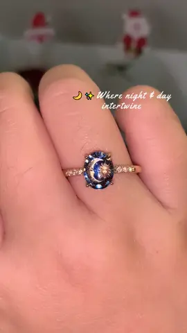 Celestial Sun and Moon Ring: Wear the entire universe on your finger.✨🌙 #CelestialJewelry #SunAndMoonRing #WitchyAesthetic #AstrologyVibes #StatementRing 