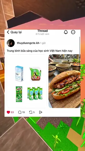 Tb bữa sáng của học sinh hiện nay 