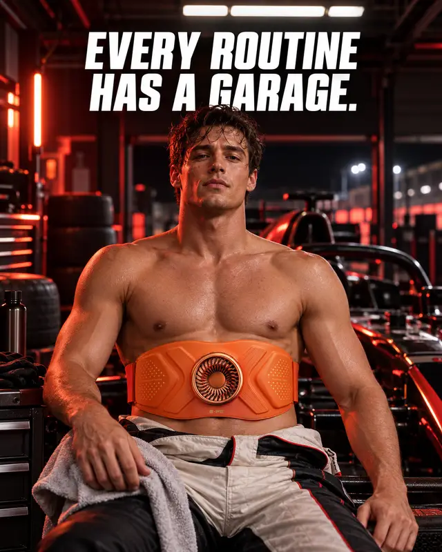 The race-day spotlight starts in the garage. Make the orange SKG QS700 part of the quiet post-practice reset, worn directly against bare abdominal skin—never over clothing. What is one routine you never skip before the next session? #TikTokshopbacktoschool #SKG  #QS700 #MotorsportLifestyle #PitLaneRoutine #AthleteRoutine