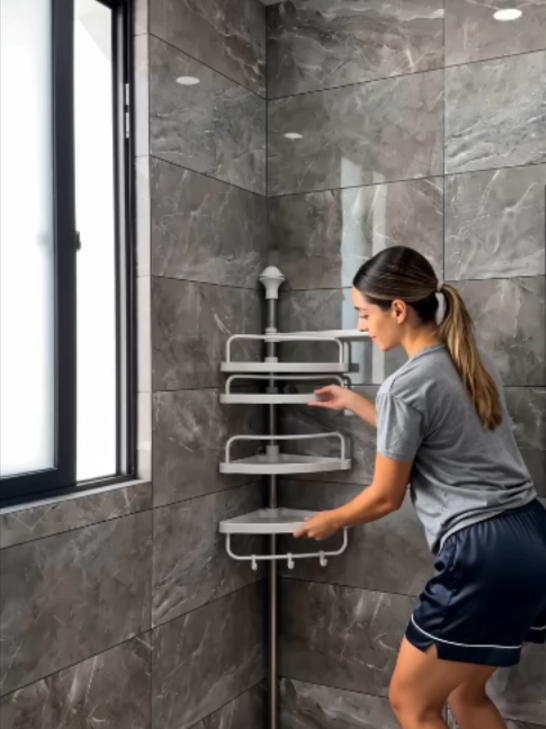Esquinero Para Baño Organizador Para Regadera Con 4 Niveles Estante de Esquina de Ducha de Niveles, Organizador de Cocina de Acero Inoxidable Escalable, Instalación Sin Perforaciones, Organizador de Ducha para Baño.#fyp