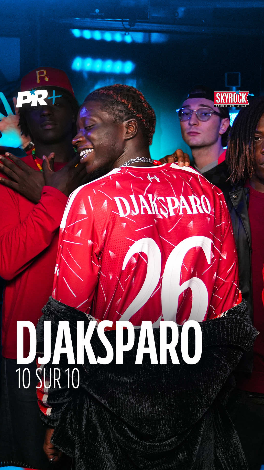 @Djaksparo🌶️ de retour après le succès de #Pangor pour interpréter « 10/10 » dans PR+ 💙🎙️ #liverpool 