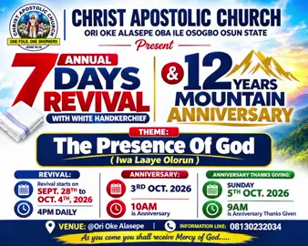 15Days To Go.....The presence of God shall be with you....