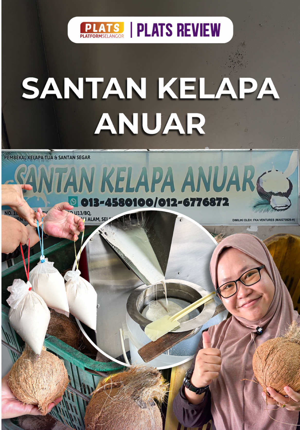 Ada orang suka santan kotak, ada orang memang suka santan fresh. 🥥 Kalau yang suka fresh, Santan Kelapa Anuar ada pilihan santan segar, santan cair, santan pekat dan kelapa parut. Nak buat kuih, masak lauk atau nak buat apa-apa menu yang perlukan kelapa, semua ada. 🤭 Singgah je, pilih mana yang berkenan. 🥰🥥 📍SANTAN KELAPA ANUAR 108, Jln Setia Permai BQ U13/BQ, Setia Alam,  40170 Shah Alam, Selangor Info Santan Kelapa Anuar : https://platselangor.com.my/peniaga/santan-kelapa-anuar  Anda adalah Usahawan Selangor? Jangan lupa ikuti PLATS untuk dapatkan maklumat terkini mengenai peluang dan inisiatif sokongan 📞Hotline PLATS: 017-648 1709 📱www.platselangor.com.my #plats #platformselangor #usahawanselangor #santankelapaanuar