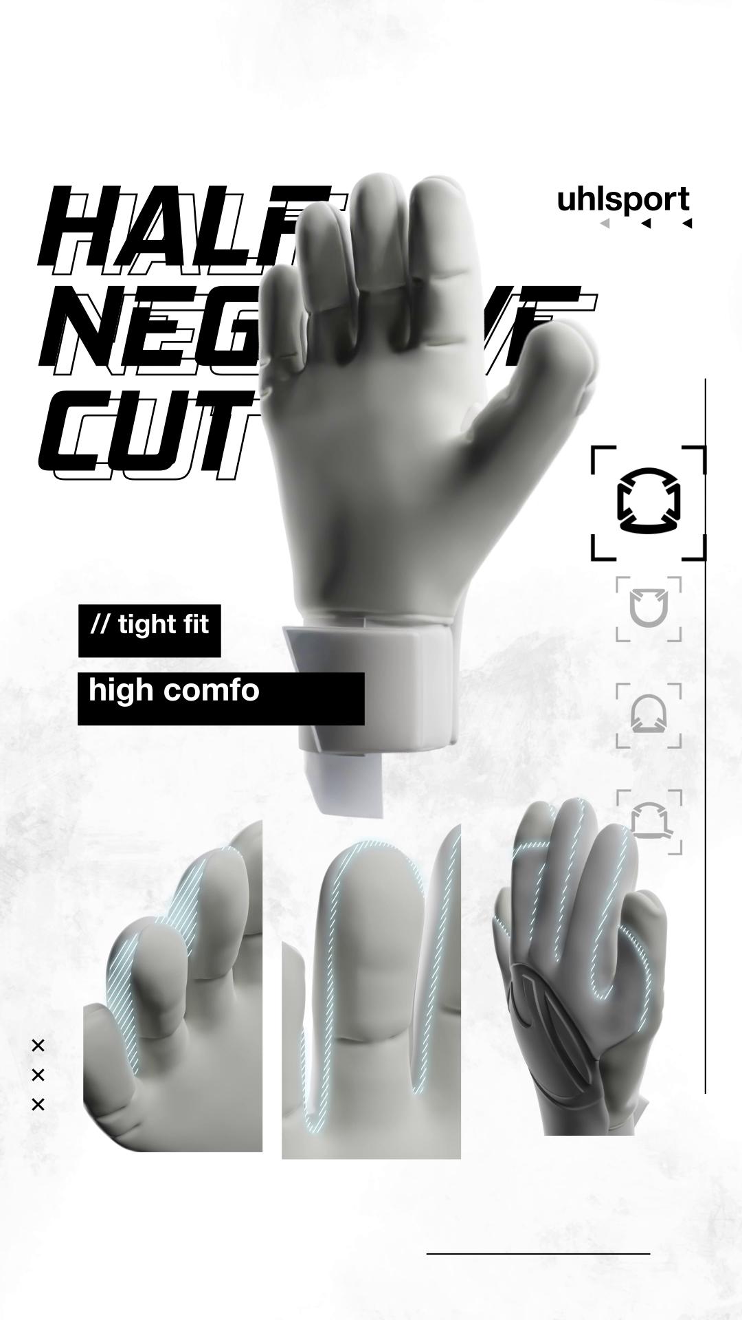 A classic for a reason. 🧤 The HALF NEGATIVE CUT combines a close fit with exceptional comfort. Internal seams keep the glove close to your hand, while the gussets between palm and backhand provide a comfortable feel. The result? Precise ball control without compromising comfort. #uhlsport #Goalkeeper #GoalkeeperGloves #HalfNegative #OneNumberOne