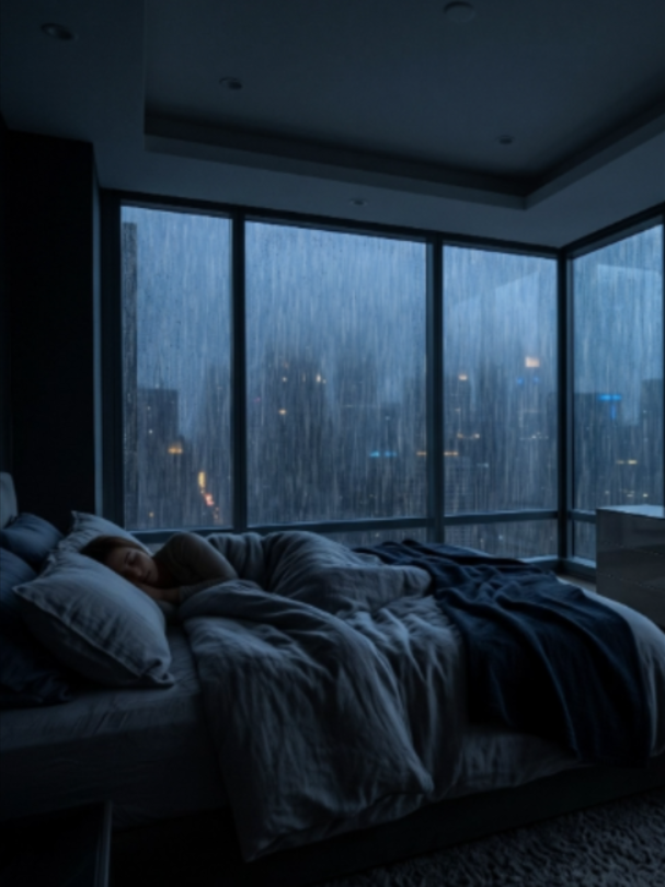 Tag someone you'd want to be with in a storm. ⛈️ Is this a cozy dream or a spooky vibe? I can't decide! #rain #relaxing #cozyhome #sleep #cozyvibes