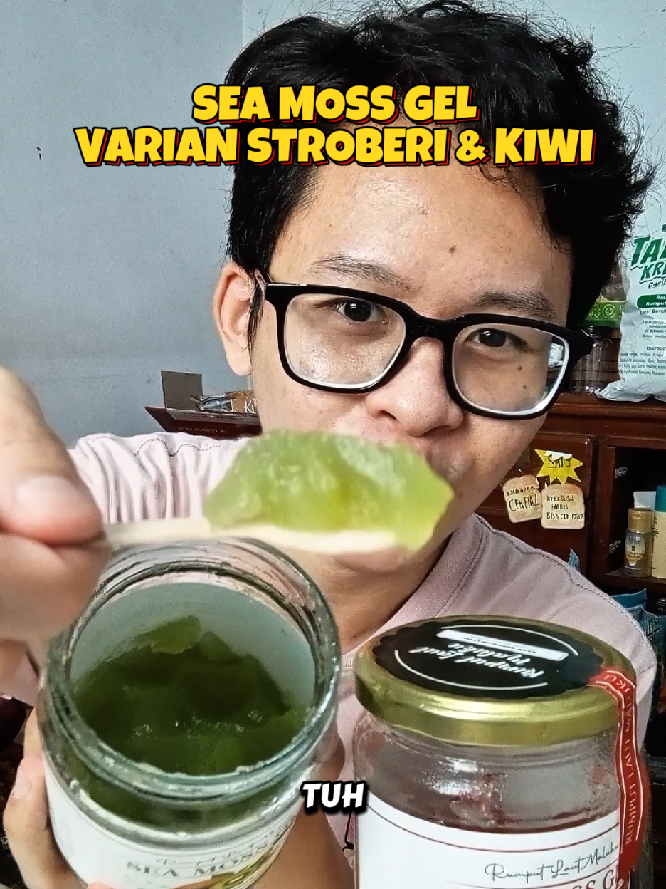 SEA MOSS GEL VARIAN RASA KIWI & STROBERI #seamossgel #seamoss #rumputlautmaluku #superfood #cemilansehat 
