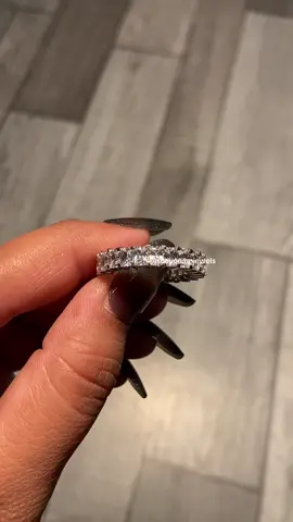 Elegant and gorgeous white hold radiant cut lab grown diamond full eternity wedding band😍✨ www.shayonamjewels.com #band #wedding #trending #tiktokshop #viralvideo 