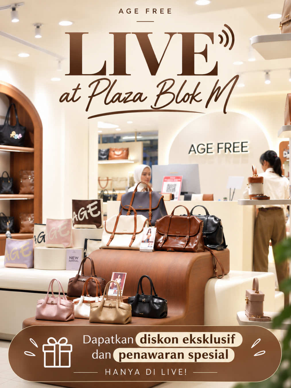 AGE FREE bakal LIVE langsung dari Plaza Blok M!🚨‼️ 📆: 22 September 2026 ⏱️ : 12.30–20.30 WIB Buy 1 Get 1 Foldable Card Holder dengan pembelian tas tertentu dan masih banyak promo menarik ambyar lainnya🛒😱 Jadi langsung join & checkout di LIVE TikTok AGE FREE ya sebelum kehabisan🚨‼️ #AGEFREE #PlazaBlokM #PromoAGEFREE #taswanita #buy1get1 