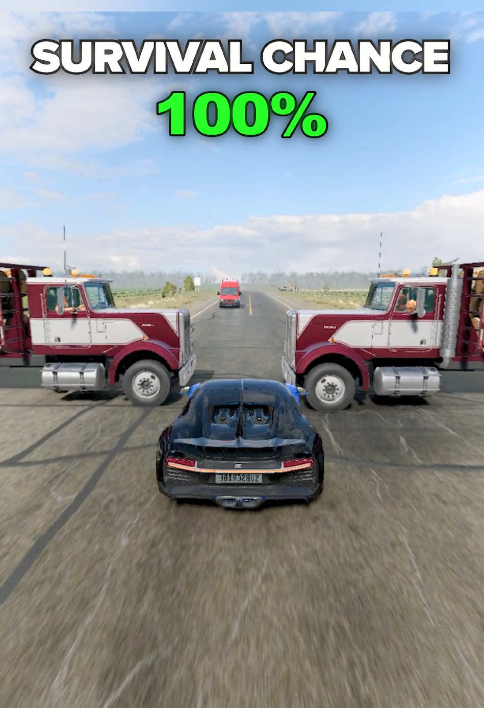 Which Car Can Fit Between Two Moving Trucks? ⚠️ 💥 #beamngdrive #crash #beam #game #beamng 