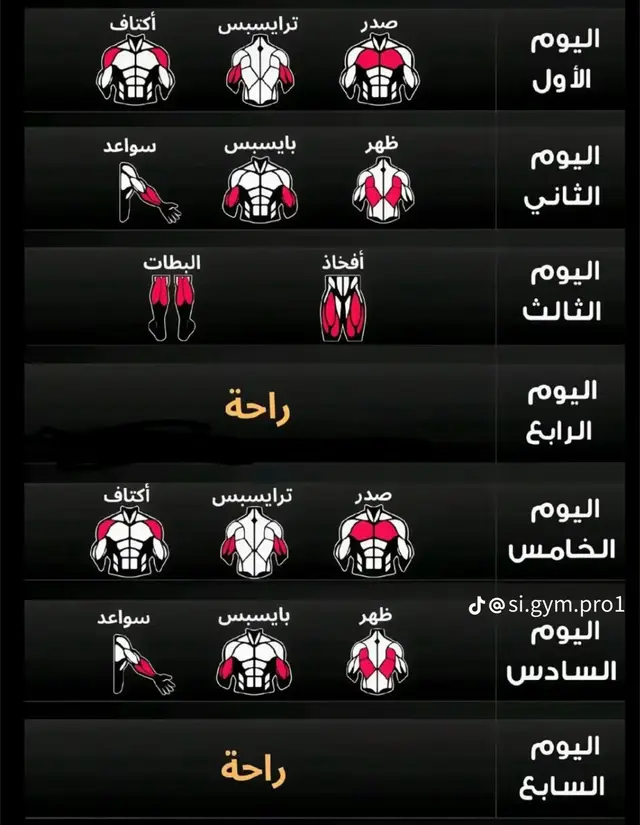 افضل جدول تمرين الصدق والكتف الخلفي العبه مع الظهر جوله او جولتين للفشل مع الترابيس جولتين بـ اوزان  .. والكتف الامامي العبه مع الصدر جوله او جولتين #gym #النادي #الحديد 👍