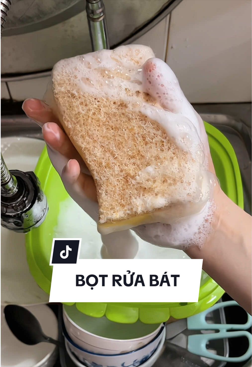 Rửa thích lắm các bác ơi. Đỡ tốn nước rửa bát hẳn. Không xước men. Okla nha #botruabat  #ruabat 