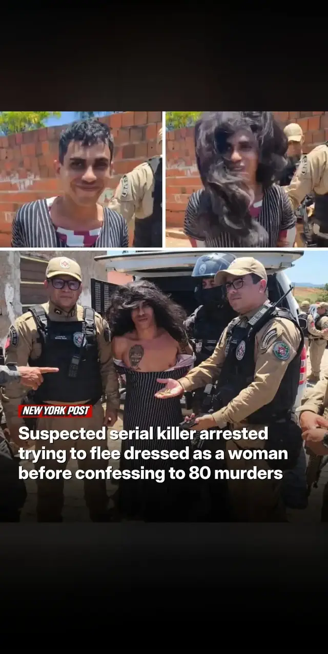 A 33-year-old man suspected in a series of murders in northeastern Brazil was reportedly arrested after authorities said he tried to evade police by wearing women's clothing and a wig as well as carrying a toddler who was not his.Jorlan Lopes da Silva was arrested on Sunday in Mulungu, Paraíba, after a joint operation involving Civil and Military Police and federal highway police intelligence, according to Correio Braziliense.Citing Paraíba Civil Police, Correio Braziliense said Lopes da Silva is being investigated in multiple murders in the Vale do Mamanguape region and is suspected of ties to a violent criminal organization. Police said they have linked him to at least 16 killings, per the media outlet. Lopes da Silva allegedly told police he had killed about 80 people over two decades, beginning when he was 13, PEOPLE reported.Following a custody hearing, a judge ordered Lopes da Silva held and he was transferred to the Alagoinha Public Jail, according to UOL. #brazil  #people  #toddler  #dresses  #woman 