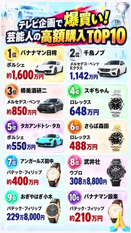 テレビ企画で爆買い！芸能人が購入した高額商品TOP10💰 1位はまさかの1600万円超え！
