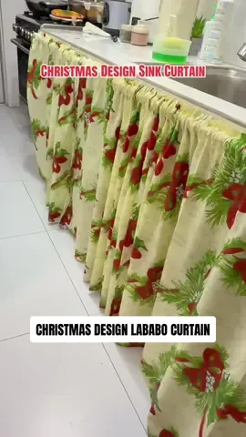 Christmas design lababo curtain. #curtain #sink #kitchenessentials #homedecor 