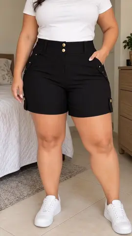 Shorts Feminina Plus Size Bengaline #modafeminina #lookfeminino #tiktokshop 
