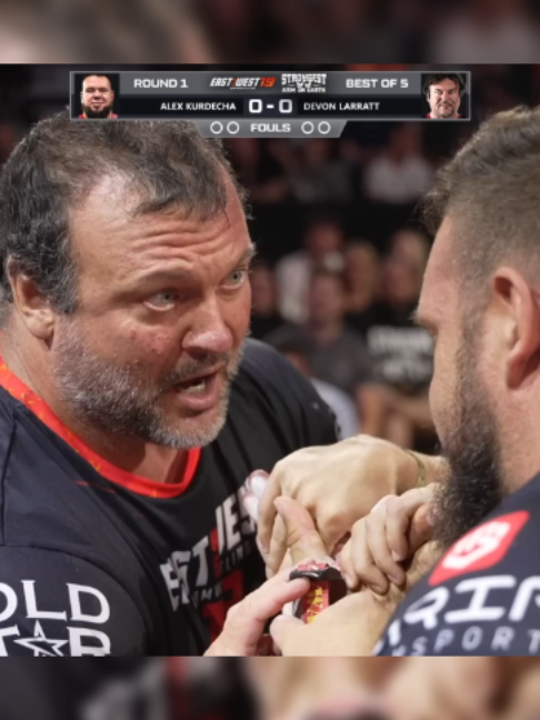 Devon Larrat giving a lesson to Alex Kurdecha  #armwrestling #devonlarratt #alexkurdecha #sports #fyp