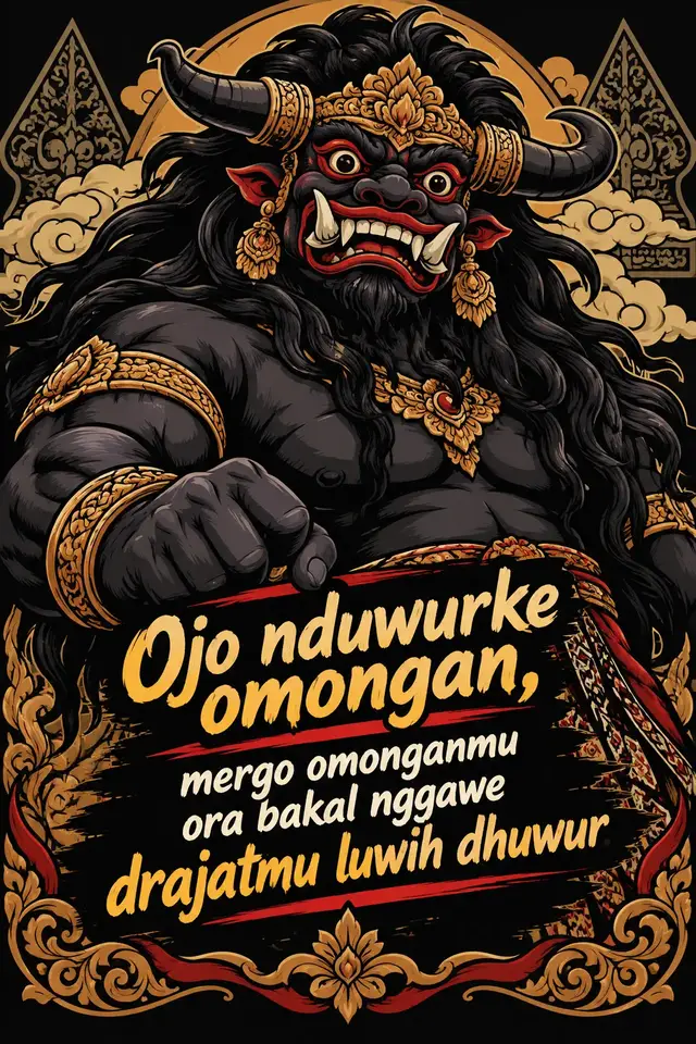 Ojo kebacut nduwurke omongan, mergo sing ndadekke wong dihargai kuwi dudu omongane, nanging tumindake. 🔥 Yen setuju, share ben dadi pangeling bareng. 🙏 #QuotesJawa #KataJawa #JowoNylekit #PituturJawa #FYP 