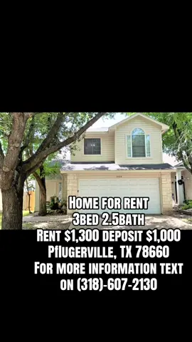 🏡✨ 3 BEDROOM • 2.5 BATHROOM HOME FOR RENT IN PFLUGERVILLE, TX! ✨🏡 Looking for a 3-bedroom, 2.5-bathroom home in Pflugerville? Check out this rental opportunity at 21414 Grand National Avenue, Pflugerville, TX 78660! 🏠🔑 📍 Address: 21414 Grand National Avenue, Pflugerville, TX 78660 🛏️ Bedrooms: 3 🛁 Bathrooms: 2.5 💰 Monthly Rent: $1,300 💵 Deposit: $1,000 If you’re searching for a home in the Pflugerville area, this 3 bed / 2.5 bath property may be worth adding to your list. Whether you’re relocating, looking for more space, or exploring rental options, reach out for additional information. 📲 Interested in this property? Contact me for availability, viewing details, rental requirements, and application information. ⚠️ Please verify all property details, rental terms, ownership/management information, and payment instructions before sending money or personal information. 🏠 SAVE THIS POST • SHARE WITH SOMEONE LOOKING • FOLLOW FOR MORE RENTAL LISTINGS! 🔑 #PflugervilleTX #PflugervilleTexas #PflugervilleRentals #TexasRentals #AustinRentals                    