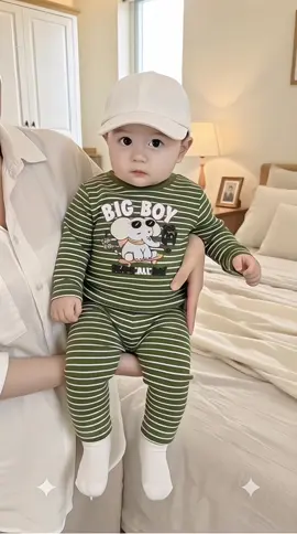 Set Quần Áo Bé Trai Mặc Thu Đông Chất Cotton Kẻ Sọc Dài Tay Họa Tiết Hoạt Hình #xuhuong #thoitrangchobe #xuhuongtiktok #bochobe 