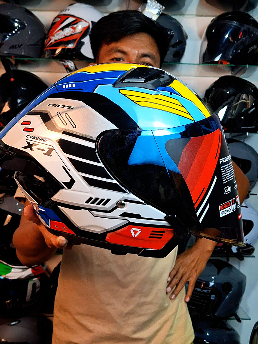 helm halfface mutif fre spoiler #helmhalfface #helmganteng #helmsni #gajiansale 