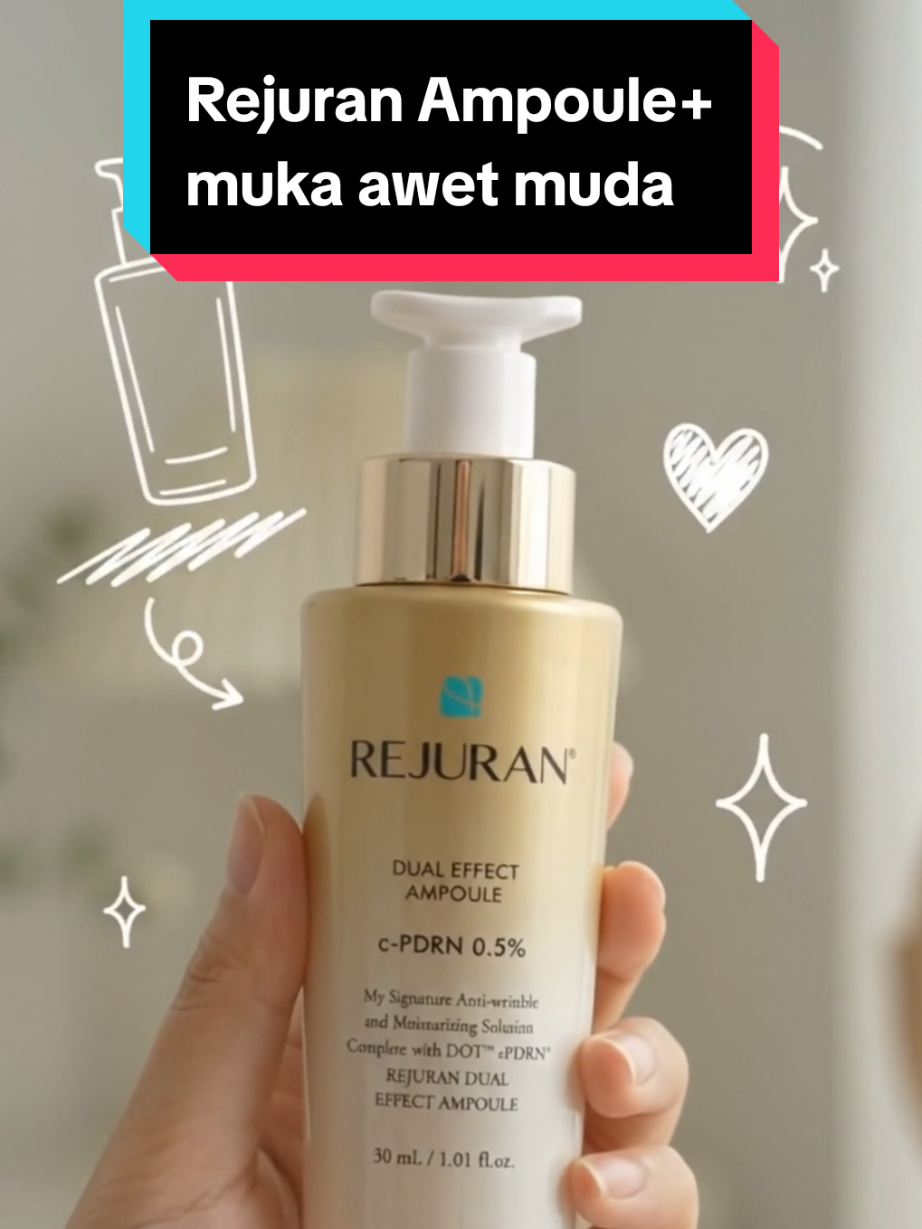 Rejuran dual effect Ampoule bantu muka lembap anjal  cantik berseri❤️ #awetmuda #kulitcerah #rejuran #rejuranampoule #rejurancosmetics 