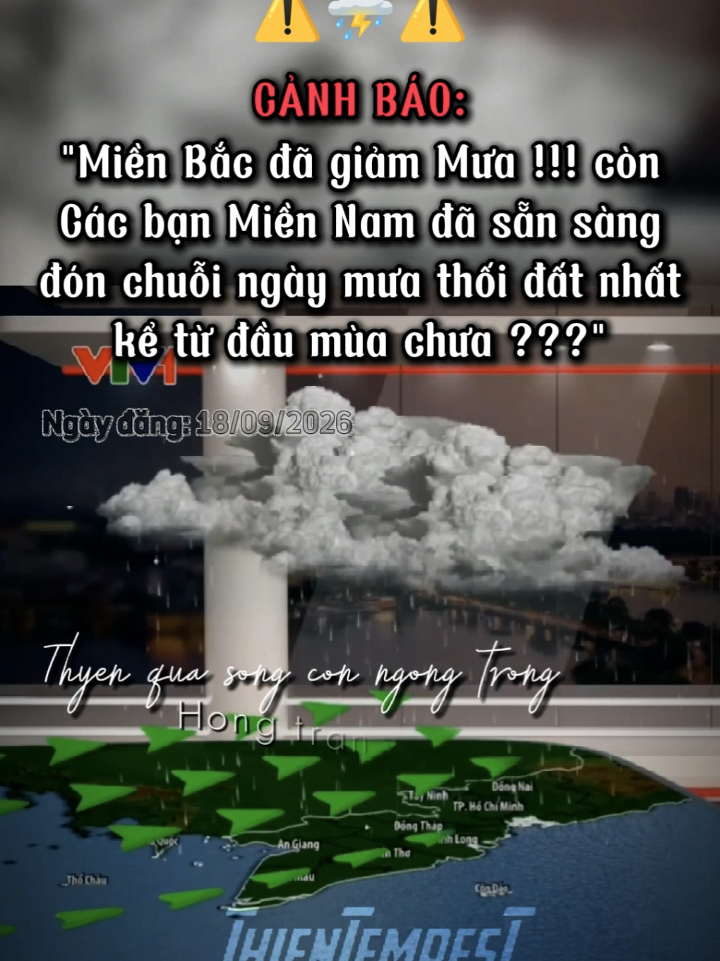 Miền Nam sắp mưa rất to kéo dài giống như Miền Bắc vừa qua ???: #mưa #bão #lũ #thientempest🌪️⚡ 