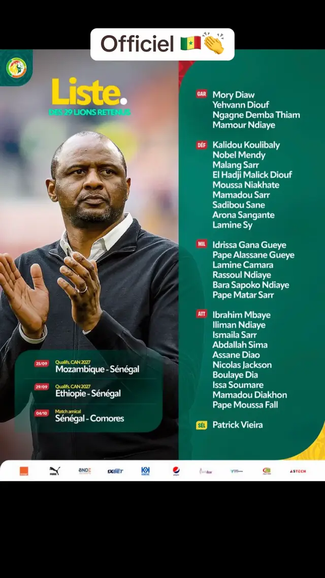 #videoviral #liste #senegal #patrickvieira #pourtoiiii 