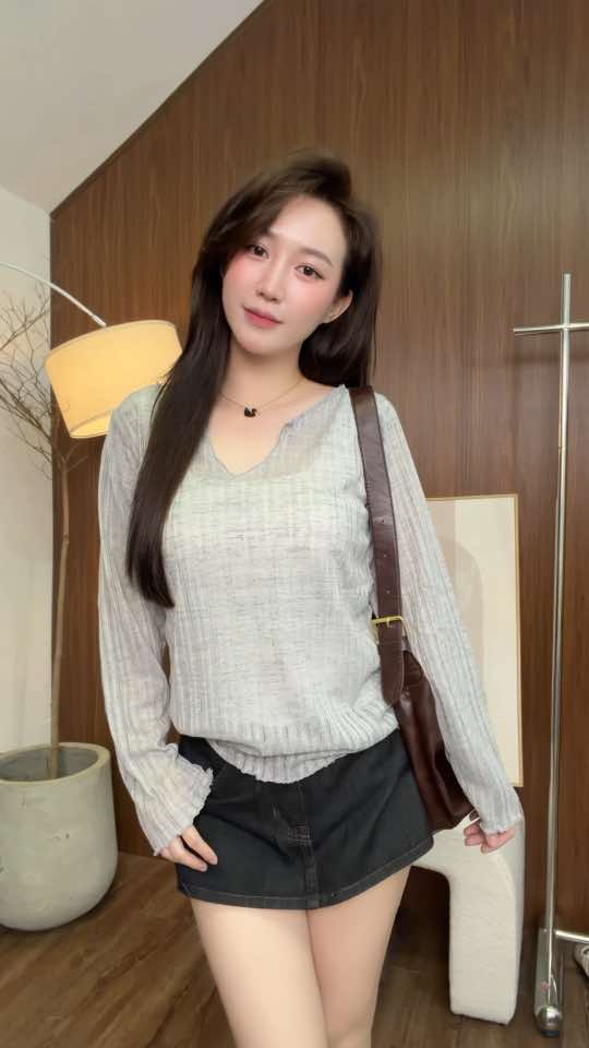 Áo len mỏng tay dài#trending #xuhuong #tranghienhoboutique 