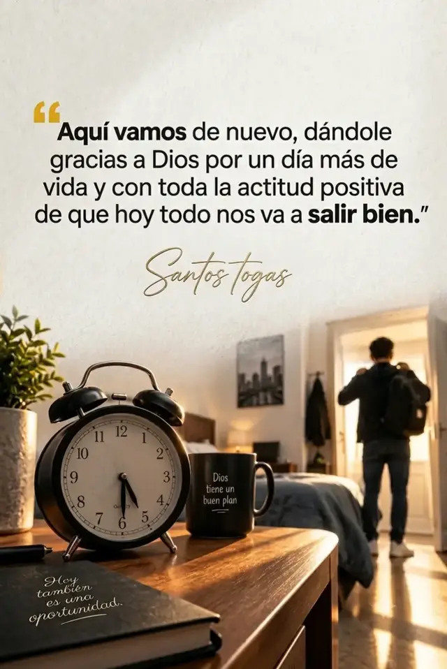 ​Esta frase nos invita a reflexionar sobre la importancia de la gratitud y la actitud positiva en nuestra vida diaria. Al agradecer a Dios por un día más de vida, estamos reconociendo el valor de la existencia y la bendición de tener la oportunidad de vivir. Al mismo tiempo, al adoptar una actitud positiva y creer que todo nos va a salir bien, estamos atrayendo energías positivas y abriendo puertas a nuevas oportunidades#gratitud ​#actitudpositiva ​#creerenunomismo ​#fe ​#esperanza ​ ​ ​ ​ ​