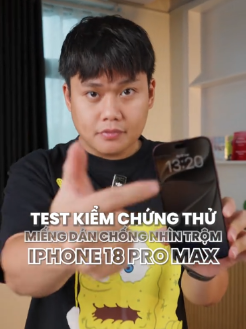 Test dán màn chống nhìn trộm lên iPhone 18 Pro Max xem có mất Face ID không #schannel