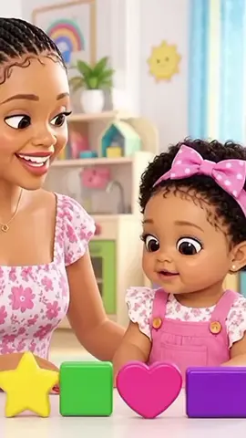 🔷Learning shapes with Mommy is so much fun! 🥰 Circle, triangle, square, rectangle, star, and more! 🔵🔺🟩⭐ Baby is learning, smiling, and having the best time with Mommy. 👩🏾‍👧🏾❤️ Can your little one name these shapes? 🥰 #KidsLearning #LearningShapes #ShapesForKids #EducationalCartoon #ToddlerLearning 