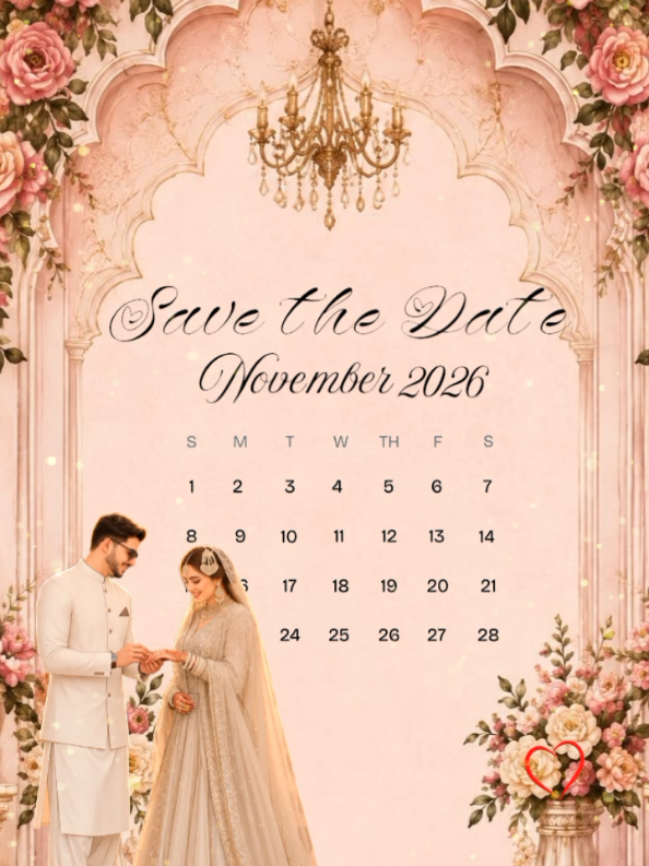 Save the Date 📅🌹  dm to customize yours 💞  #nikkah #video #viral #savethedate #invitation 