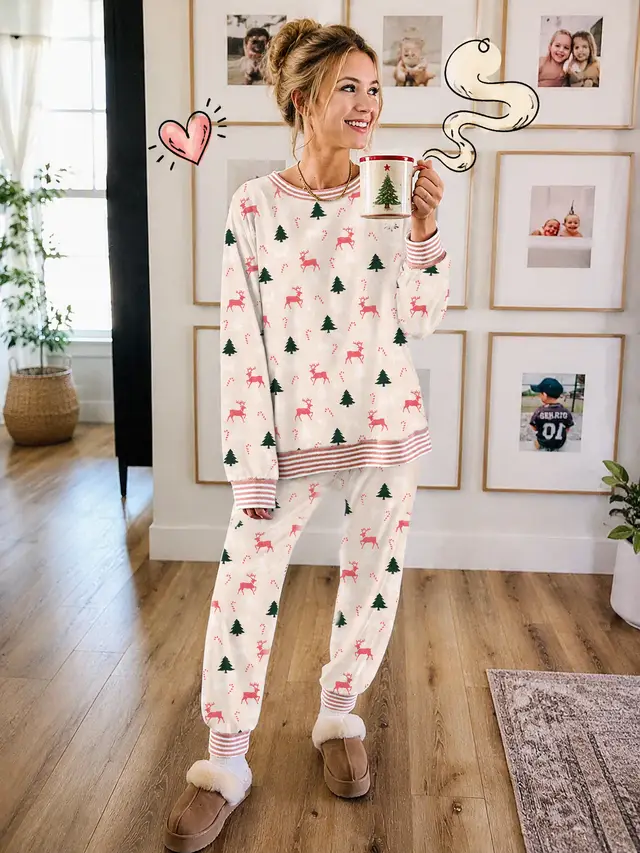 Cozy up in our Christmas PJs! #HolidayPajamas  #CozyVibes