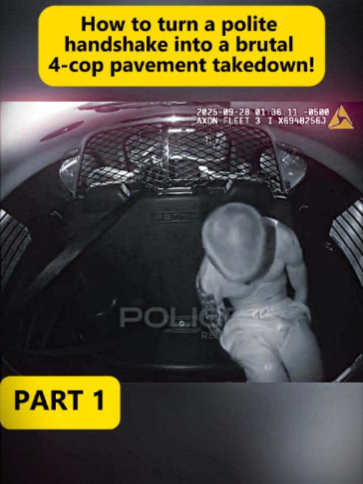 How to turn a polite handshake into a brutal 4-cop pavement takedown! part 1 #cops #usa #bodycam