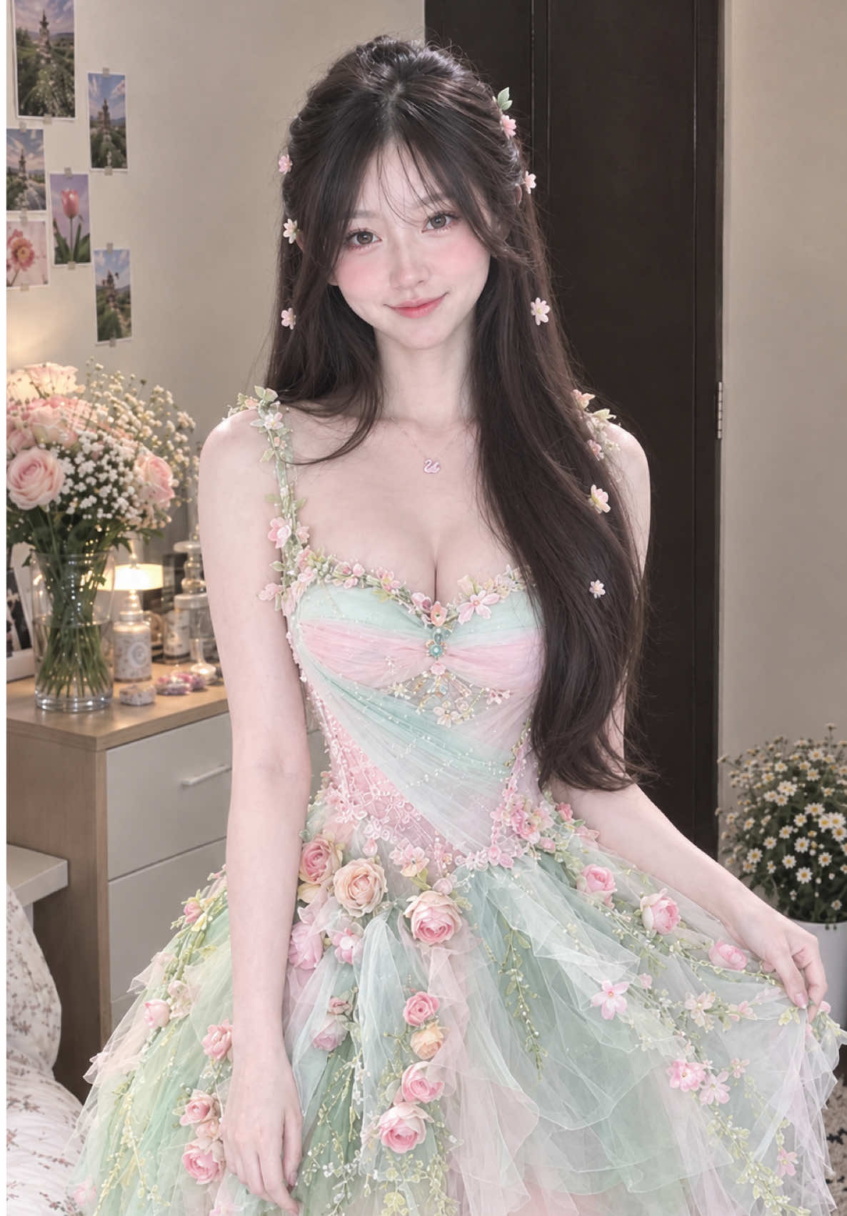 Nay lạc vào rừng hoa 🌸🍀🌼 #outfit #beautiful #flowers 
