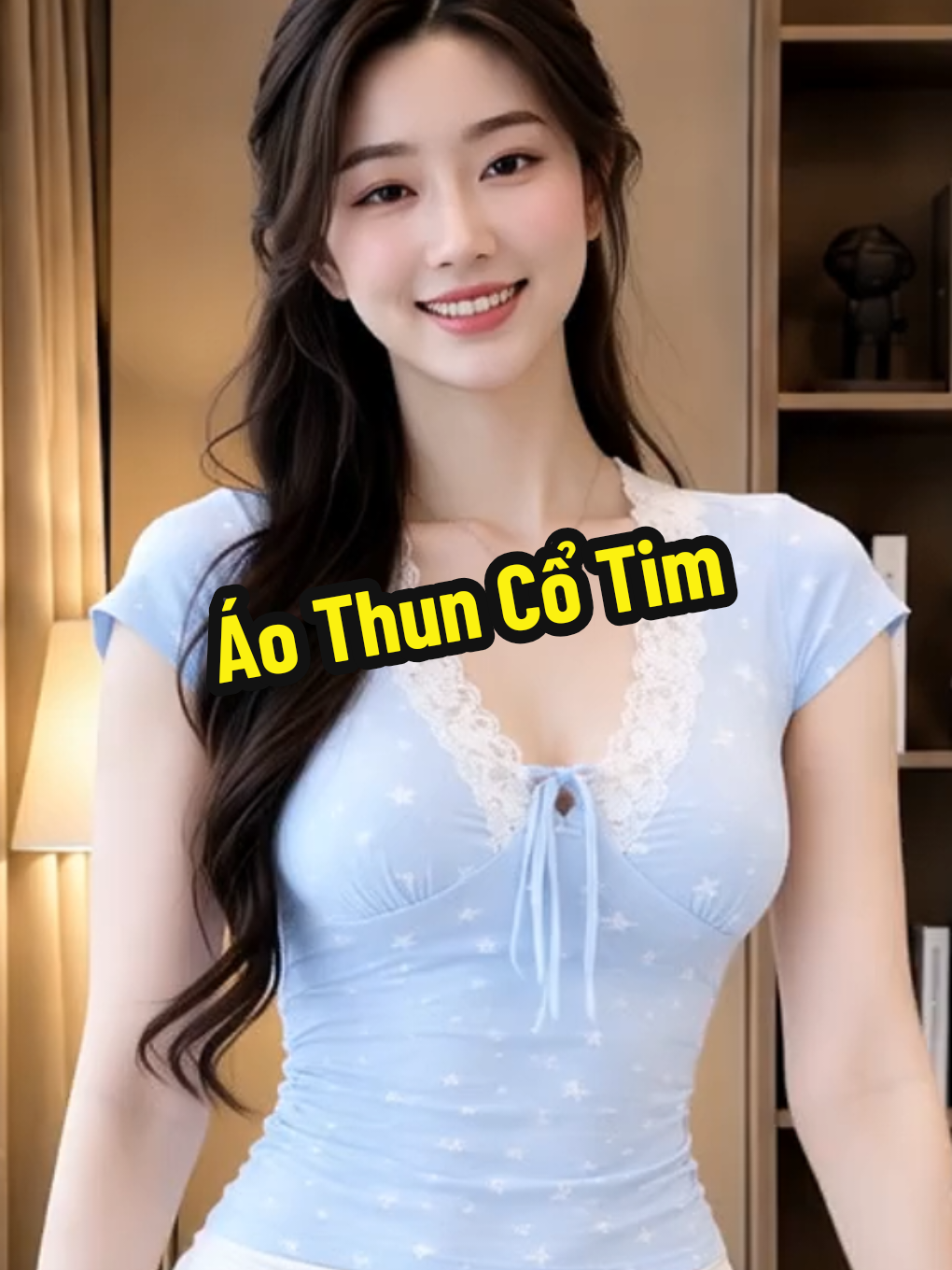 Áo Thun Cổ Tim Phối Ren Cột Dây, Ôm Dáng Xinh Ạ,  #TikTokShop99 #fyp #viral #aothun #aoxinh 