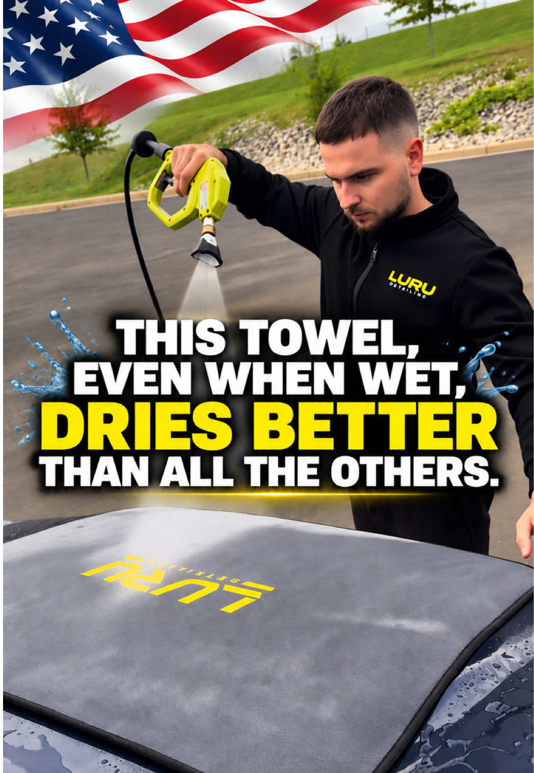 Absorbs water incredibly well💧 LURU Detailing Drying Towel  🔗Link in bio - Etsy store or Shopify 🇺🇸Free shipping across the USA #Lurudetail #microfibra