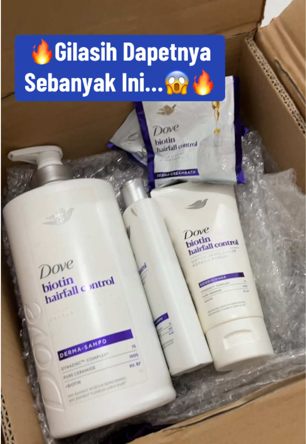 Dapetnya sebanyak ini, harganya lagi hemat🔥 #dovebiotinhairfallcontrol #bundling #antirontok #perawatanrambut @dove.indonesia 